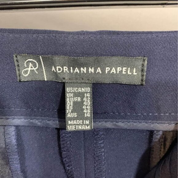 𝅺adrianna PAPELL navy blue pants with white waist band. Size 10. New con… - Picture 6 of 9